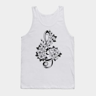 Contour Treble Clef with Sakura Tank Top